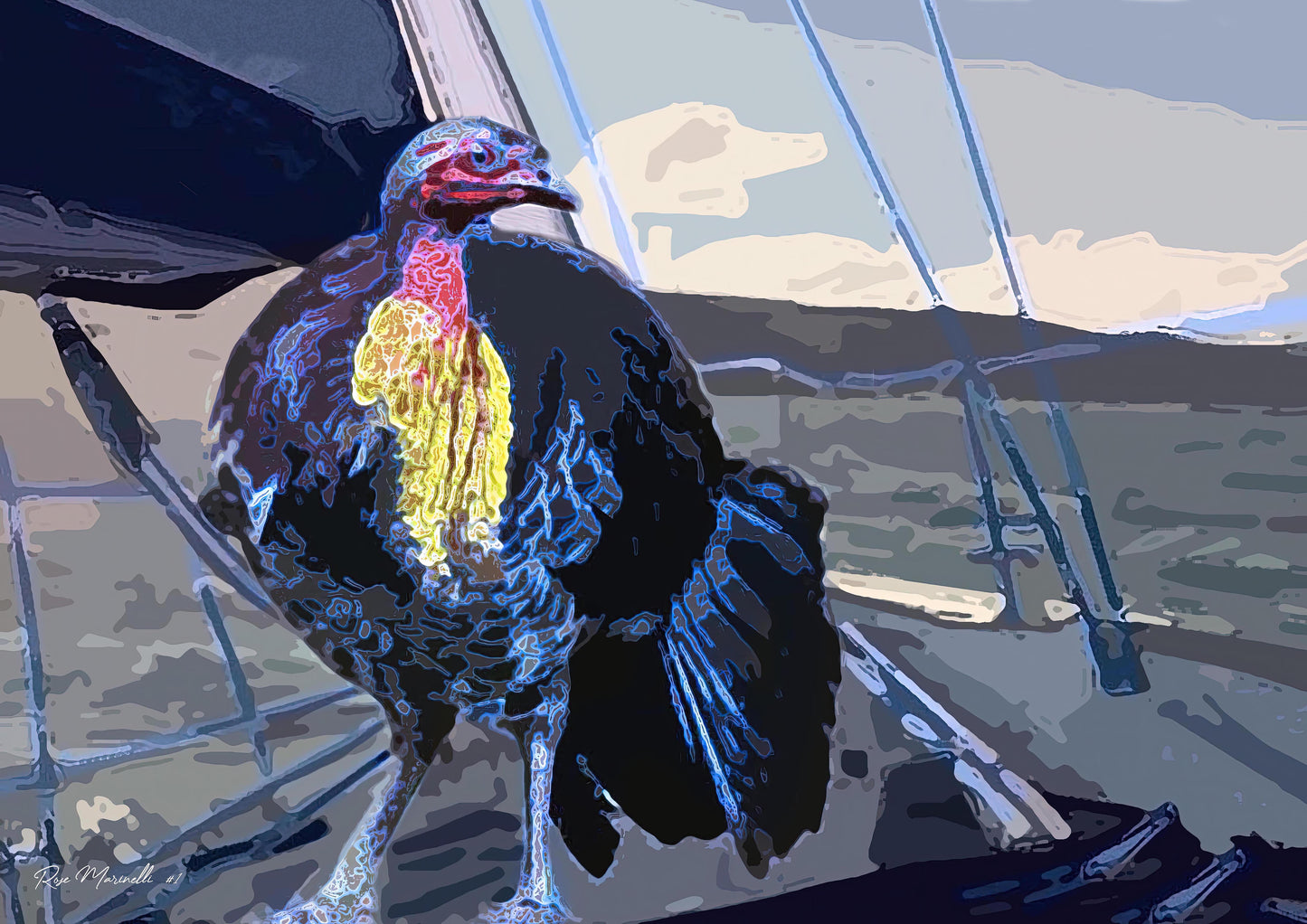 Avian Satire: Bush Turkey Sets Sail