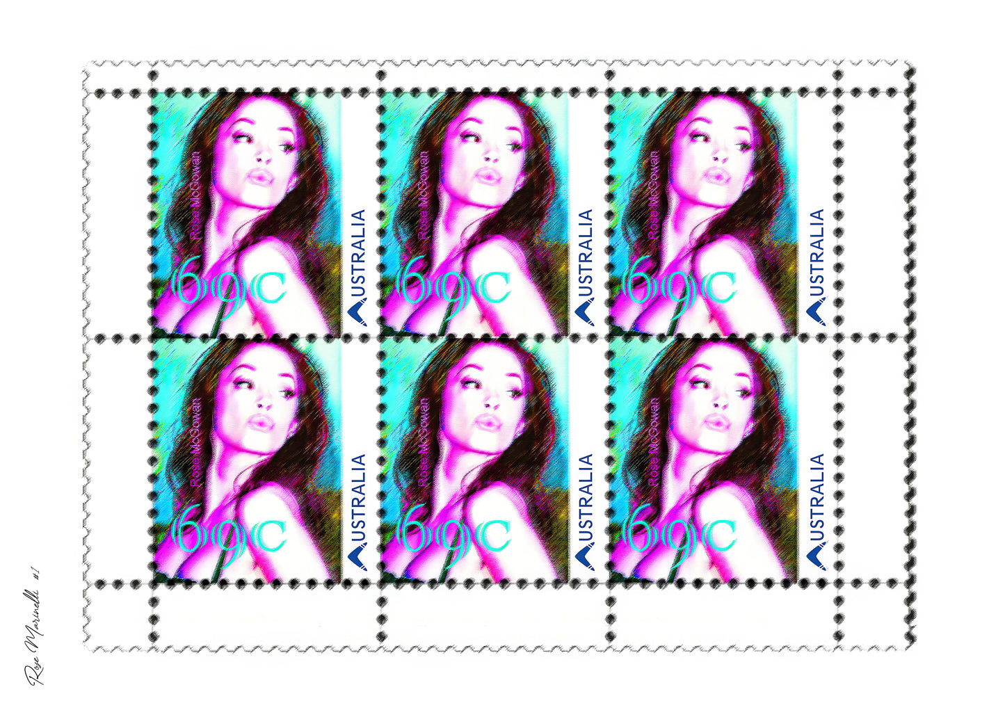 Rose McGowan Stamp Sheet: A Digital Tribute