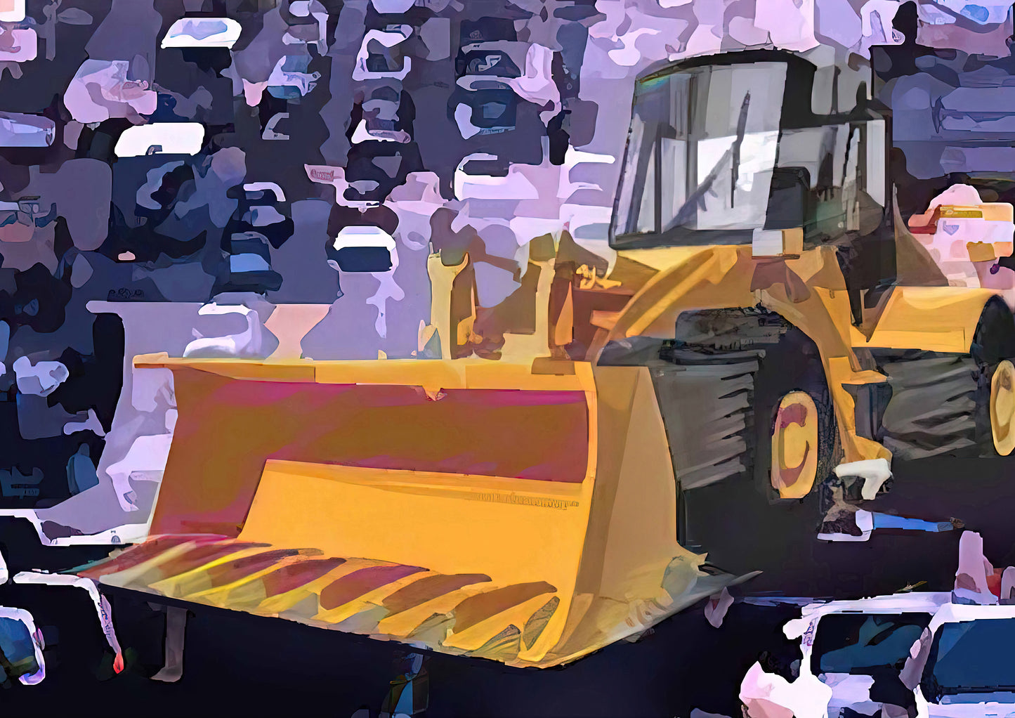 Bulldozer in Traffic: A Clash of Power and Order