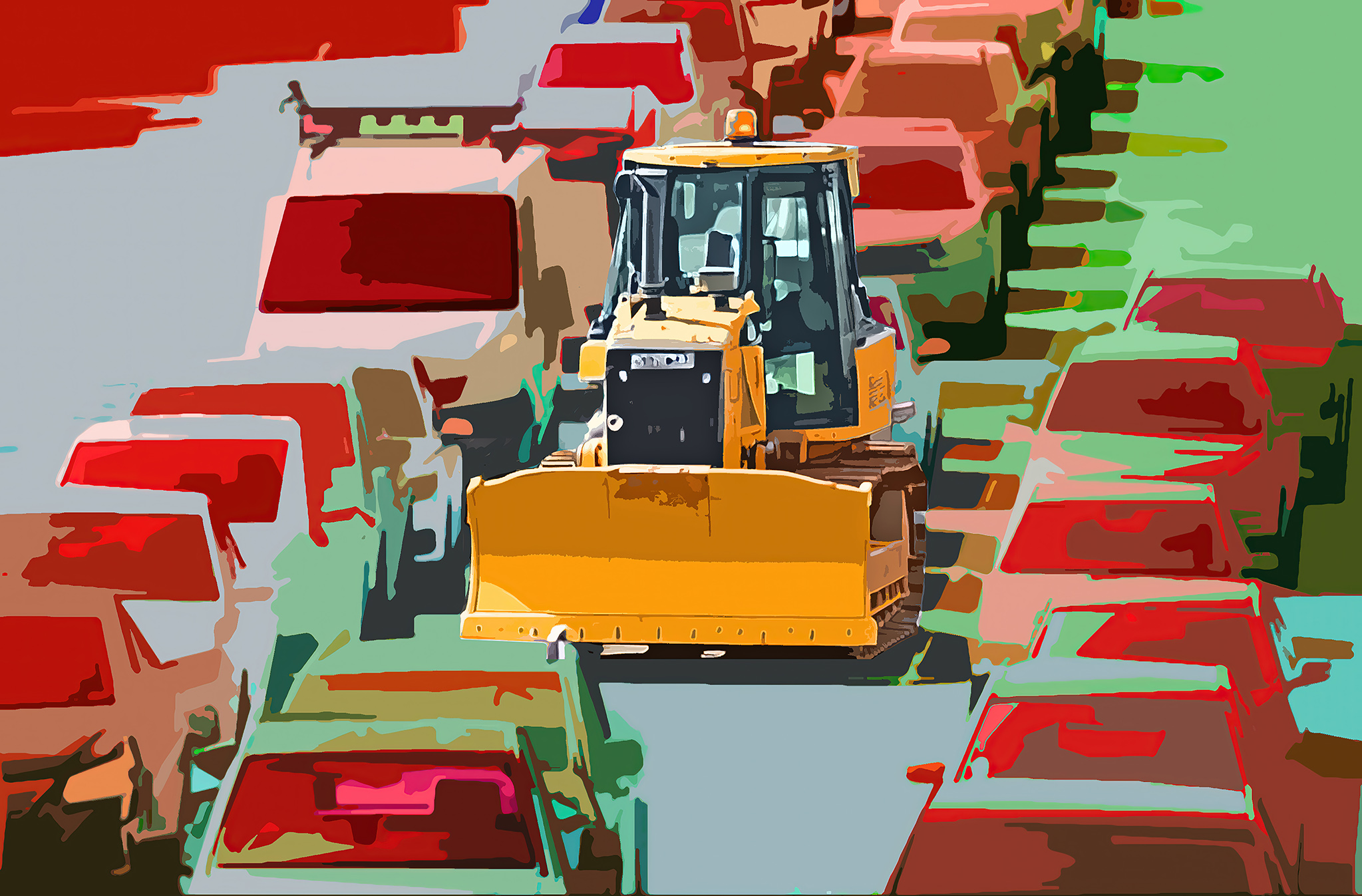 Bulldozer in Traffic